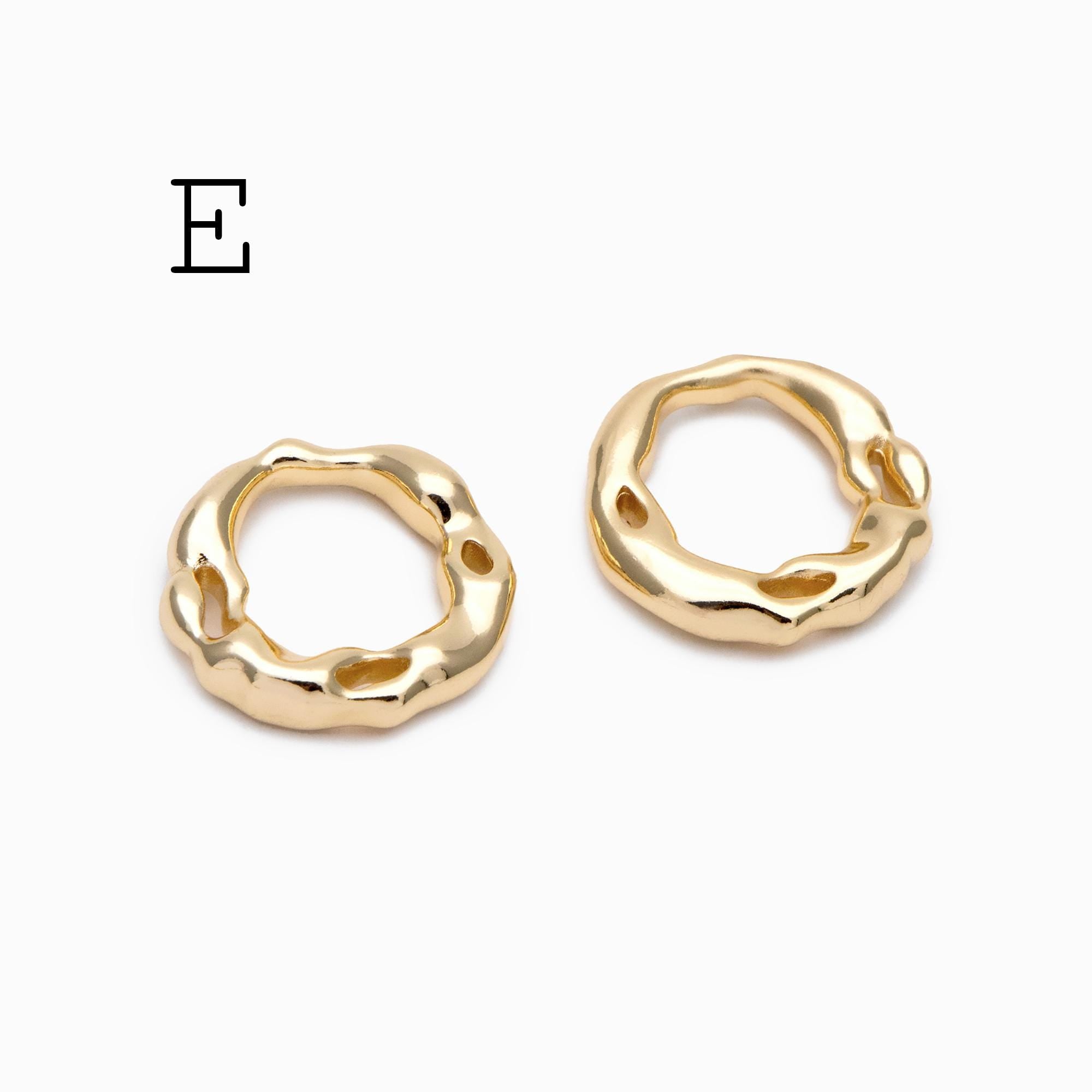 10pcs Gold Geometric Charm Connectors, 18K Gold plated Brass Earring Pendants (GB-2750)